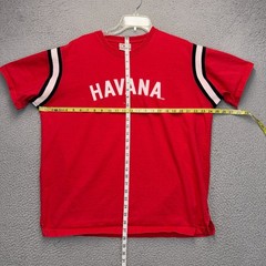 Steve & Barrys Shirt Mens XL Red Havana Cuba Short Sleeve Crewneck FLAW