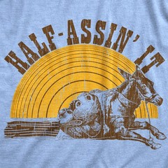 Mens Half Assin It T Shirt Funny Donkey Low Effort Joke Tee For Guys
