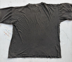 Men’s Vintage Budapest T-Shirt Black Spell-Out XL Hungary HOLES Thrashed Paper