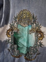 Global Generation Shirt Mens XL Blu Tie Dye Dragon Back Graphic Tee Crew VTG 90s