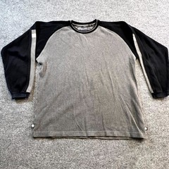 VTG Point Zero Shirt Mens Large Gray Cotton Ribbed Knit Long Sleeve Streetwear