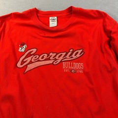 Delta Pro-Weight Georgia Bulldogs Red Long Sleeve Shirt Size Large