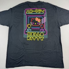 Hello Kitty by Sanrio Hello Kitty Unisex XL Black Japanese Text Neon Logo NWT