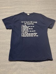 Top 10 Rules For Dating My Daughter T-Shirt Mens Large Blue Graphic Tee Gildan H