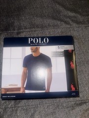 Polo Ralph Lauren Men’s Black Slim Fit Crew-Neck 5 Pack T-Shirts, Large