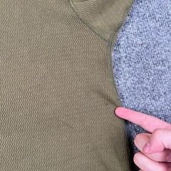 The Flat Head Shirt Mens 40 M Green Thermal Waffle Long Sleeve Made in Japan