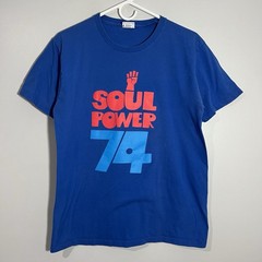 101 Apparel Soul Power 74 Blue Red Short Sleeve T-Shirt Adult Medium