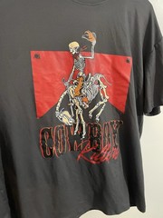 Cowboy Killers Skeleton On Horse TShirt Size L Grey Short Sleeve Preowned Good