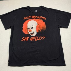 IT The Movie Pennywise Graphic T-Shirt Mens XL Black Excellent Say Hello Clown