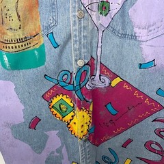 Marguerita Shirt Womens Vintage Size Small Hand Painted Martine Theme Retro