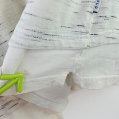 White Marbled Slub T Shirt Mens MEDIUM Space Dye Earthy Casual Prep BELLFIELD