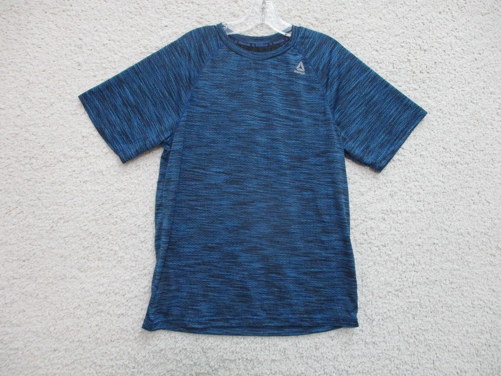 Reebok Shirt Medium Adult Blue Athletic Stretch Lightweight Logo Modern Mens M