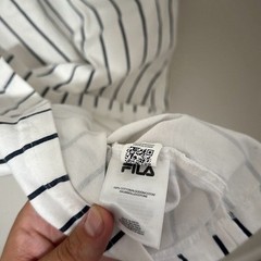 Fila Mens White Italian Heritage Pin Stripe Short Sleeve T-Shirt Size Large