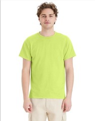 Hanes 5170 5XL EcoSmart Crewneck Short Sleeve Tee Pit to Pit 31″ Safety Green