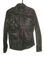 Men’s All Saints POSTNOON LEATHER SHIRT jacket overshirt L (ref81) £129.99!!!!!