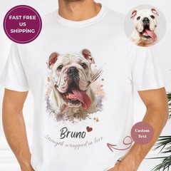 Custom Pet Portrait Watercolor Dog Comfort Tee Personalized Dog Lover Gift Shirt