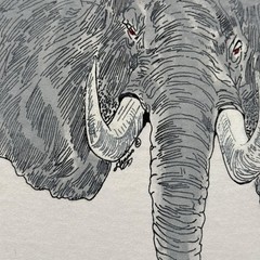 Vintage 90s Elephant Shirt Mens L Safari Wildlife Nature Art