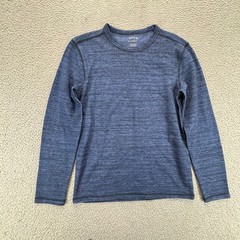 APT 9 Premier Flex Mens Pullover Long Sleeve T Shirt Blue Pin Stripe Size S