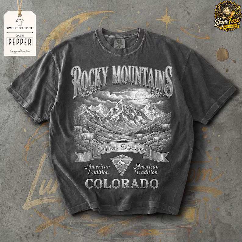 Rocky Mountains Colorado Nature Hiking Adventure Graphic Scenic Unisex Comfort