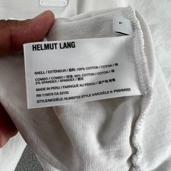 Helmut Lang Shirt Mens Large White Cotton Crewneck Oversized Short Sleeve Tee