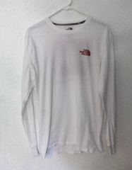 The North Face Long Sleeve T-Shirt Men’s Medium White Red Logo Graphic Tee
