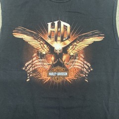 Vintage Harley Davidson Eagle Patriotic Tank Top Mens L Omaha, Nebraska Grunge