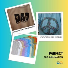 80/20 Polyester Adult Crew Neck Short Sleeves T-Shirt, Colored Sublimation Shirt