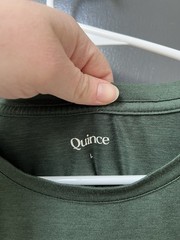Quince Flowknit Breeze Performance Tee T-Shirt Mens Sz L Olive Green