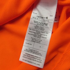 Carhartt Shirt Mens Medium Bright Orange Reflective Class 2 R Tech Performance
