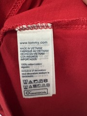 Tommy Hilfiger Mens Red New York Logo Crew Neck Short Sleeve T-Shirt Size S