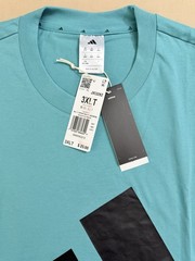 NEW..MEN TALL-3XL ADIDAS BIG LOGO SJ TEE (POWDER TEAL) LOOSE FIT