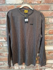 DeWalt Size Medium Men’s Guaranteed Tough Long Sleeve Shirt Gray Black Crew