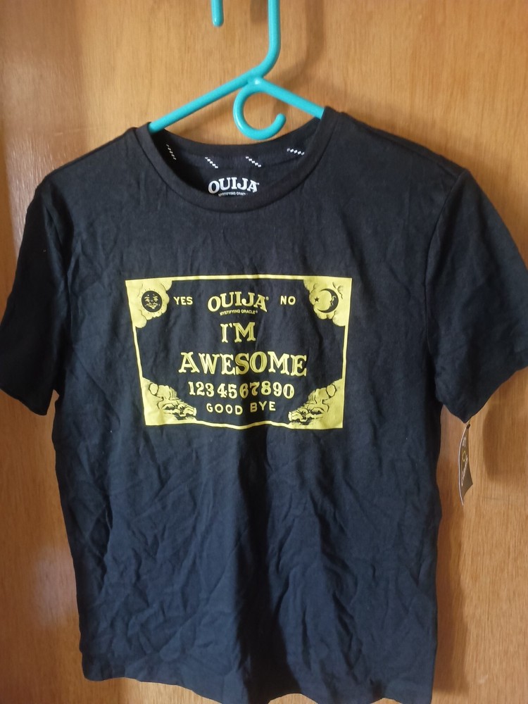 Ouija Board Spirit Board Men’s Black T-Shirt, Size Large, Brand New