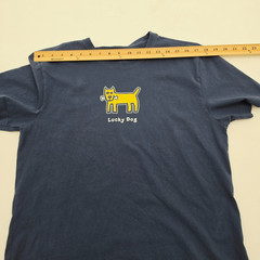 Life Is Good LUCKY DOG Men’s Shirt Size Medium Lot of 2 Gray Horseshoe Navy Blue