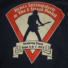 Vintage Bruce Springsteen T Shirt 2003 Fenway Park Concert Blue EL