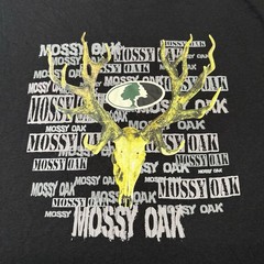Mossy Oak Men XXL Black Short Sleeve Shirt Deer Skull Buck Graphic Hunting Tee
