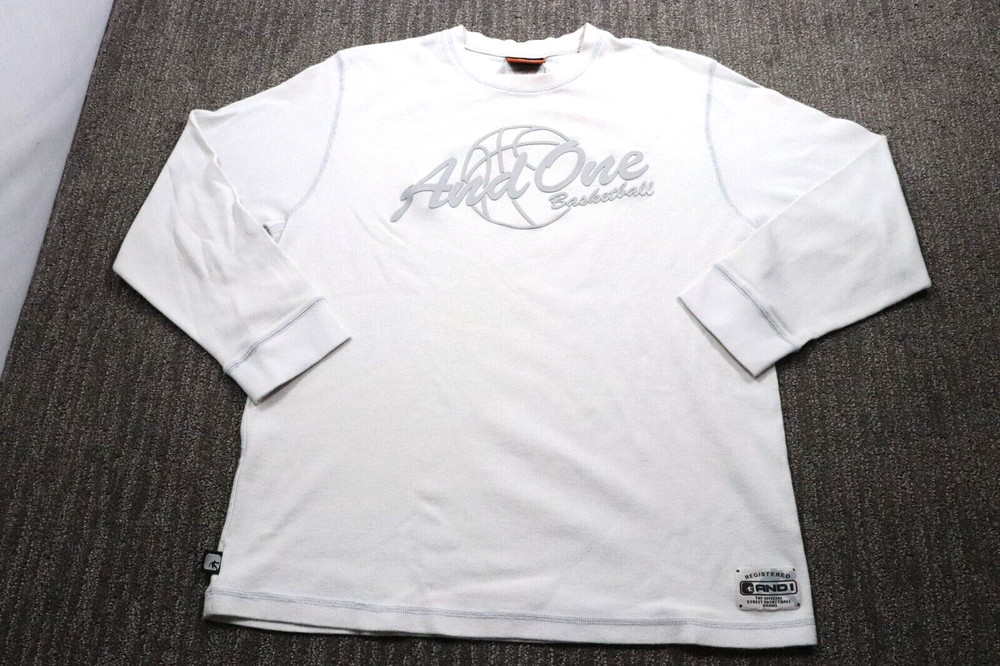AND1 Y2K Vintage Thermal Shirt Men’s XL White Grunge Skater Long-Sleeve Skater