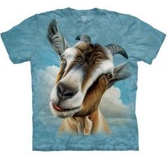 The Mountain Goat Head Horns Goats Intelligent Social Animal Blue T-Shirt S-5X