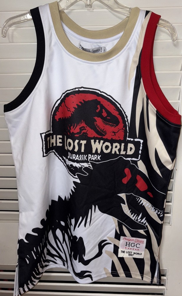 JURASSIC PARK THE LOST WORLD 1997 BASKETBALL JERSEY BY HEADGEAR CLASSICS SZ M