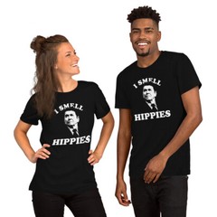 RONALD REAGAN I SMELL HIPPIES Republican Politics Funny Unisex T-Shirt