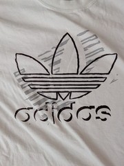 Adidas Originals Trefoil Logo T Shirt Mens Small Ivory White Graphic Tee