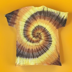 *New* 2XL – Sm Handmade Tie Dye, Caramel Mocha Spiral, Crew or V-Neck