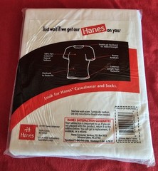 Vintage 1997 Hanes T Shirts Sealed NOS 3 Pack Medium 38-40 White Cotton USA 6 PC