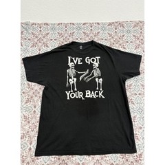 Way to Celebrate Halloween Skeleton I’ve Got Your Back Black Graphic T-Shirt XL