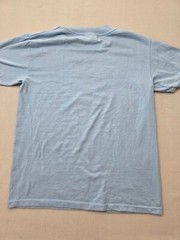 Hanes Heavyweight 50/50 Shirt Mens Small Blue Text Print Crew Neck Vintage Feel