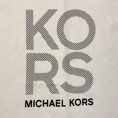 MICHAEL KORS Men’s Short Sleeve T-Shirt Size MEDIUM White w/Black NEW