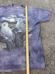 Vtg The Mountain T Shirt Mens 2XL Blue Nature Owl Woods Hunting Blue 1999