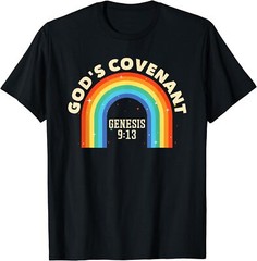 NEW! Rainbow God’s Covenant Genesis 9:13 Bible Christian T-Shirt – MADE IN USA