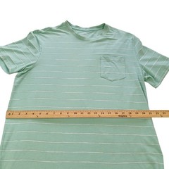 SONOMA Pocket T-Shirt Men L/Green-White Stripes/Cotton-Poly-Spandex Blend
