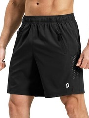 Men’s Running Athletic Shorts 7 Inch Quick Dry Lightweight Large, Black